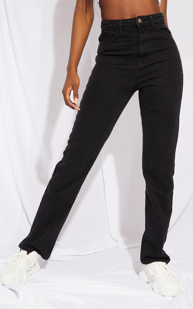Prettylittlething Tall Black Straight Leg Jeans PrettyLittleThing
