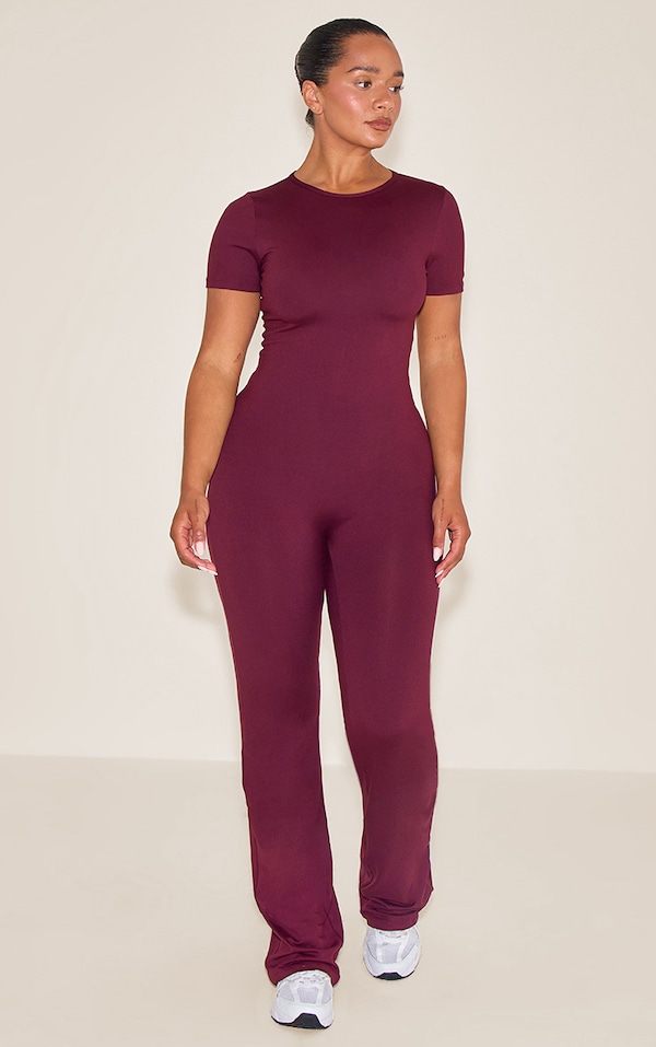 Shape WINE Sculpted Short Sleeve Jumpsuit