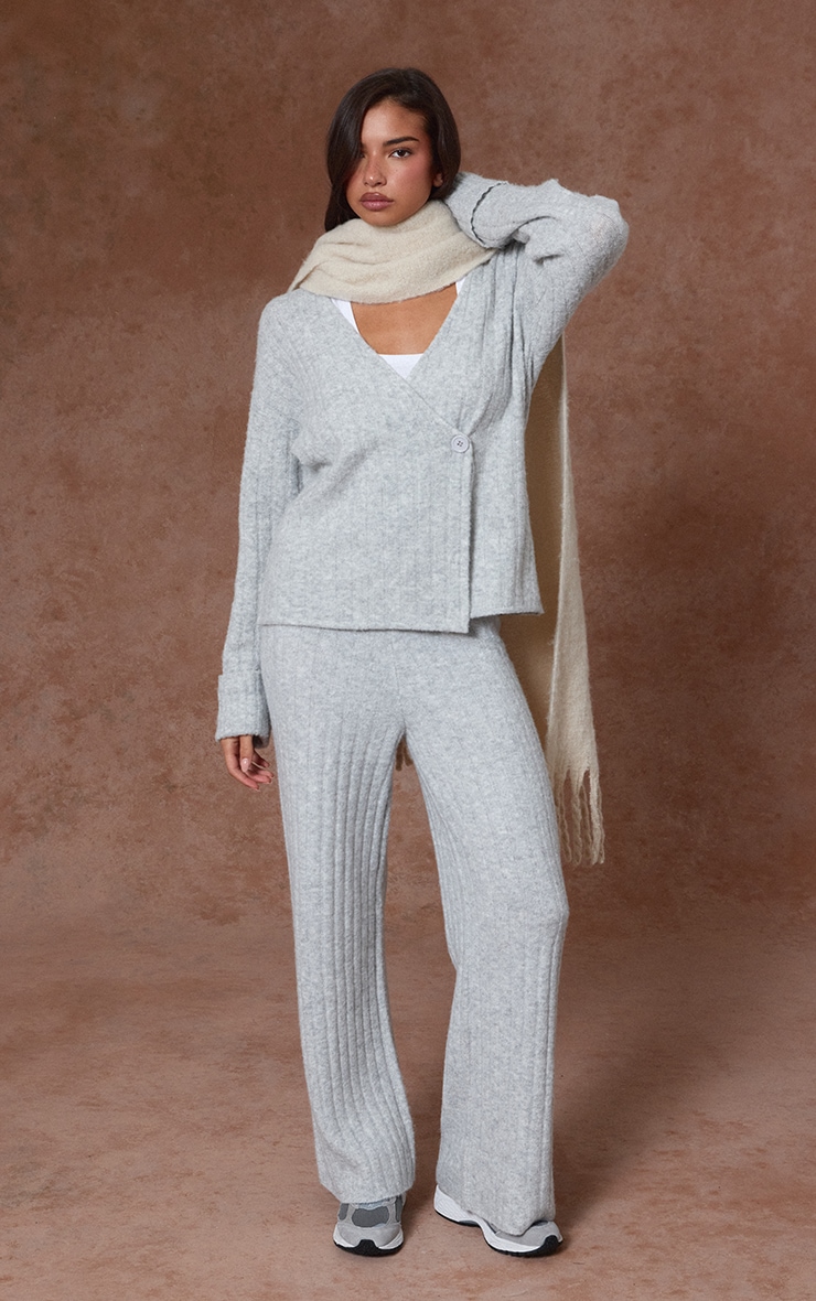 Soft Grey Hazel Knit Turn Up Cuff Cardigan  image 3