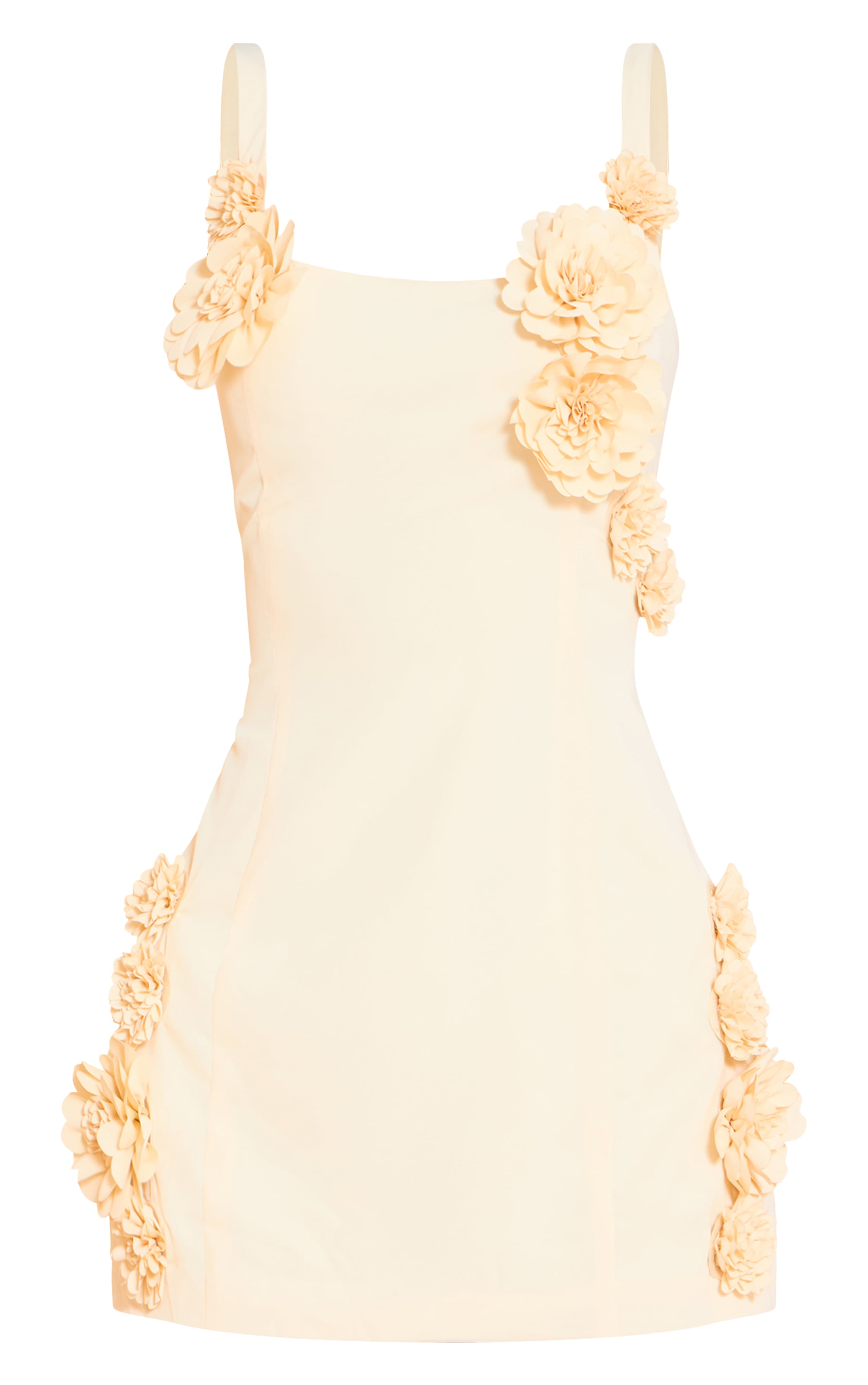 Robe droite jaune citron à fleurs image 5