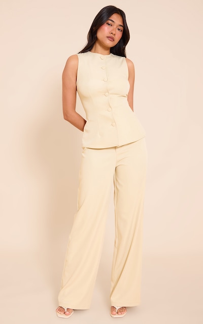 Lemon High Neck Vest Straight Leg Jumpsuit