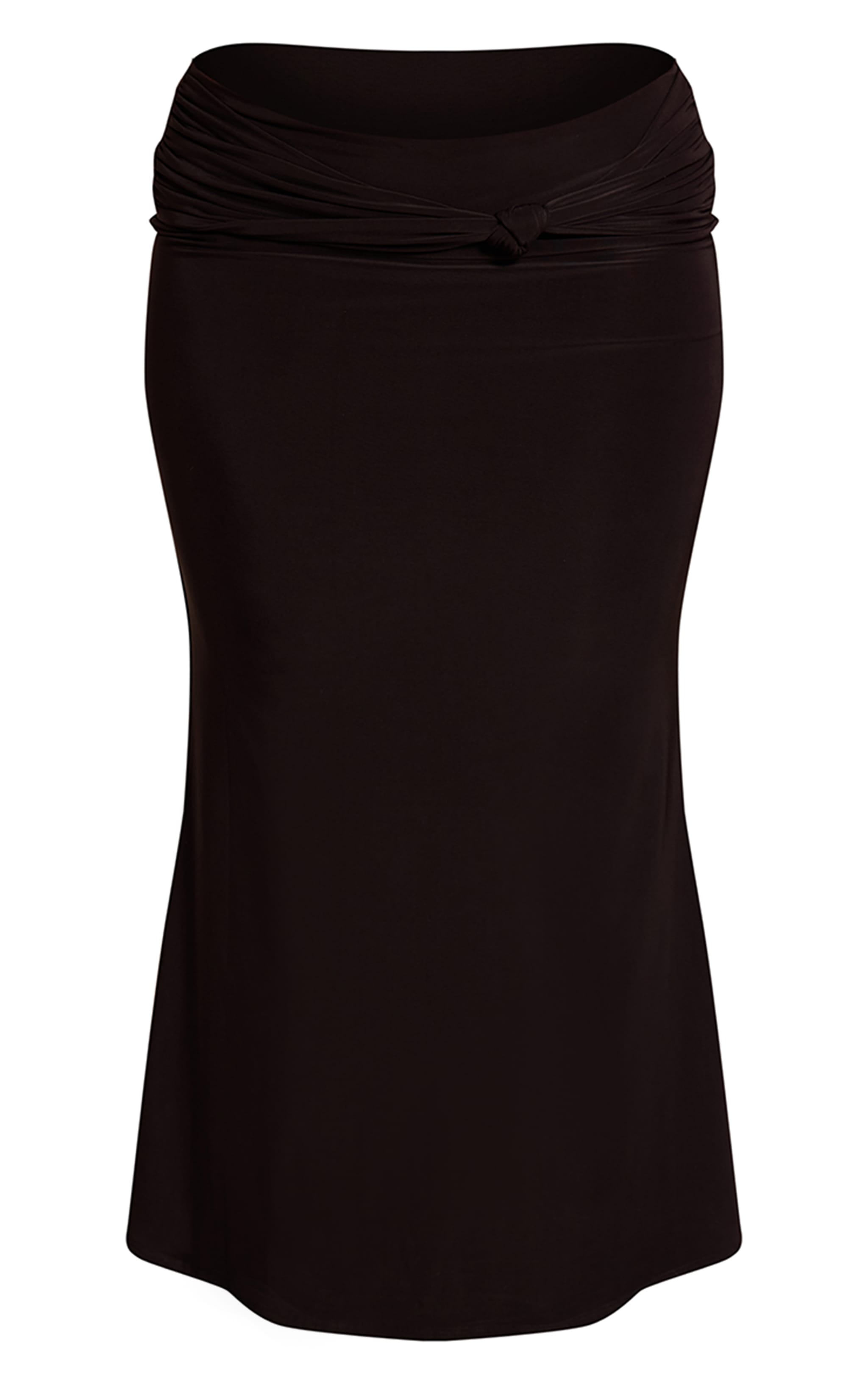 Shape Black Slinky Drape Detail Midi Skirt image 5