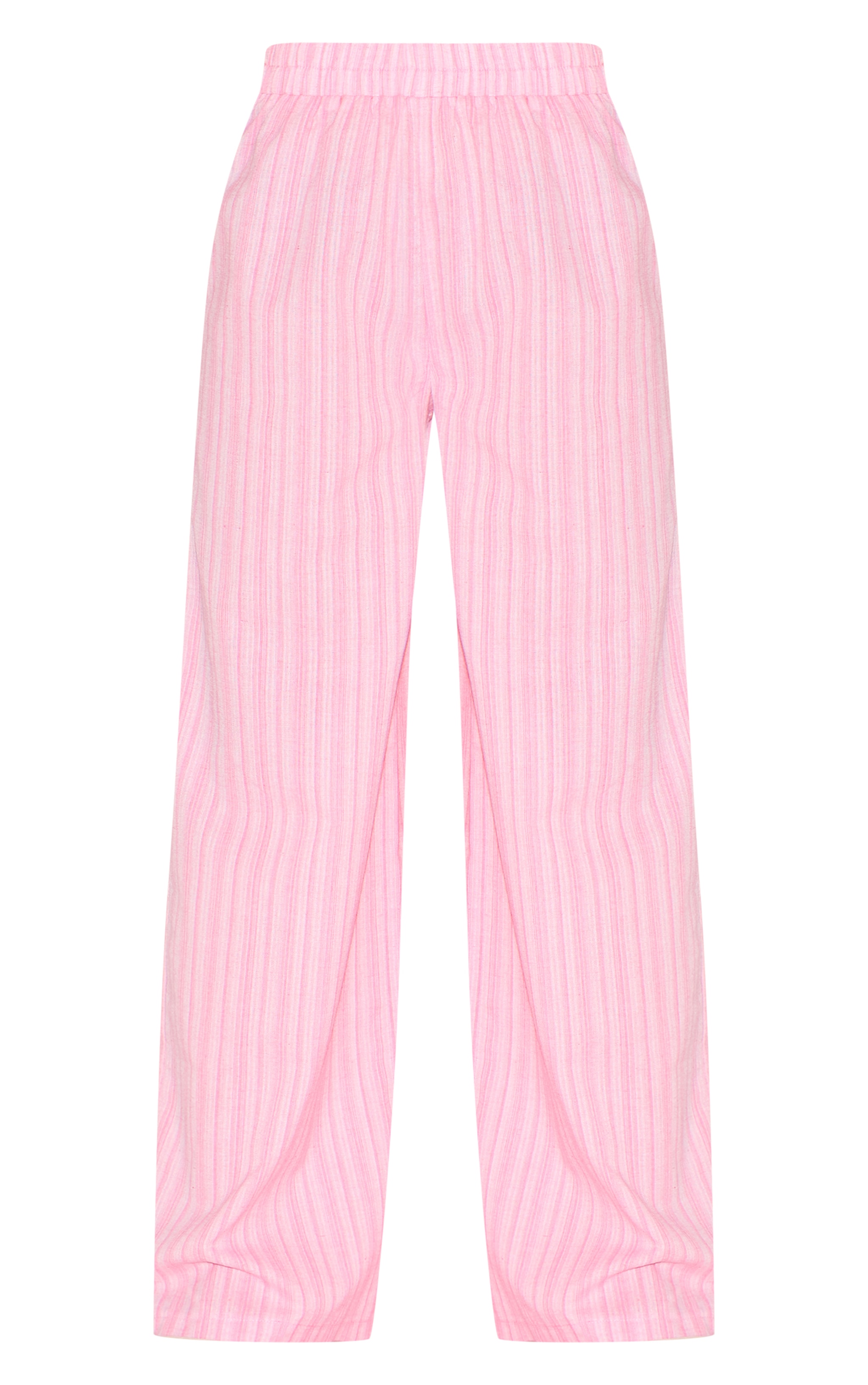 Pantalon Évasé large à Fines Rayures Roses, Taille Petite image 5