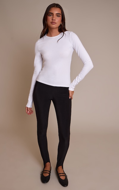Black Double Layered Slinky Stirrup Legging