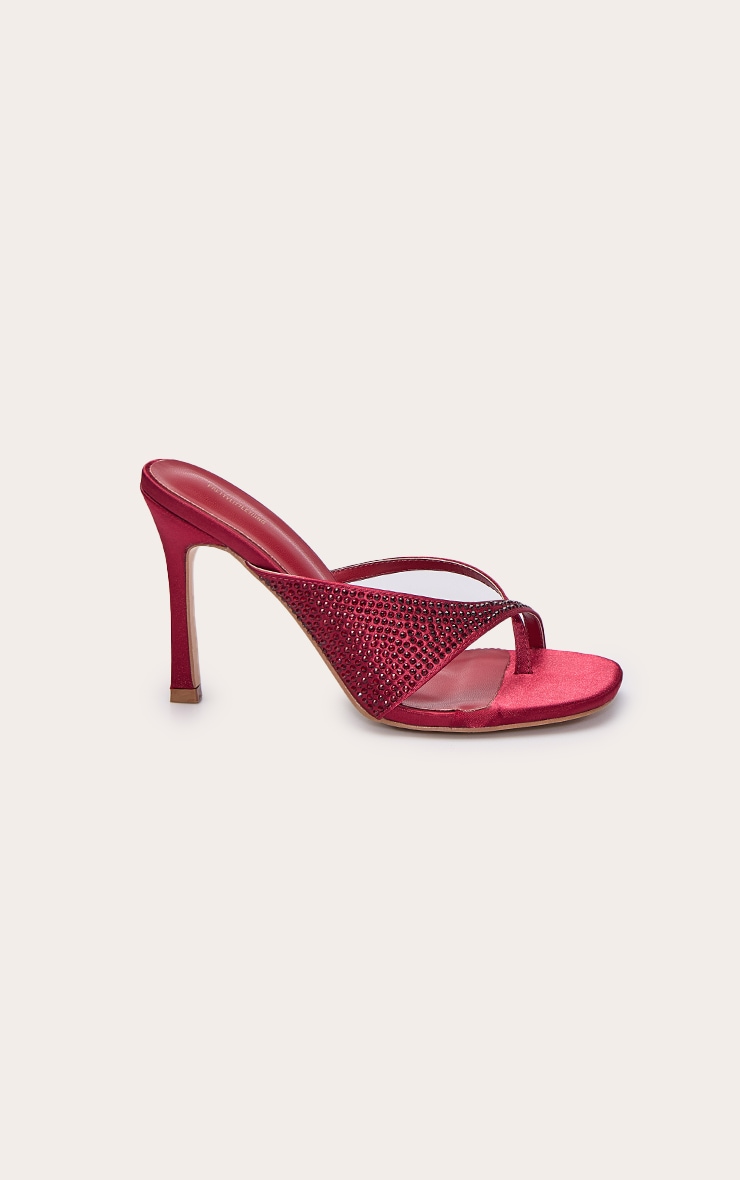 Red Toe Post Heel Mule image 2
