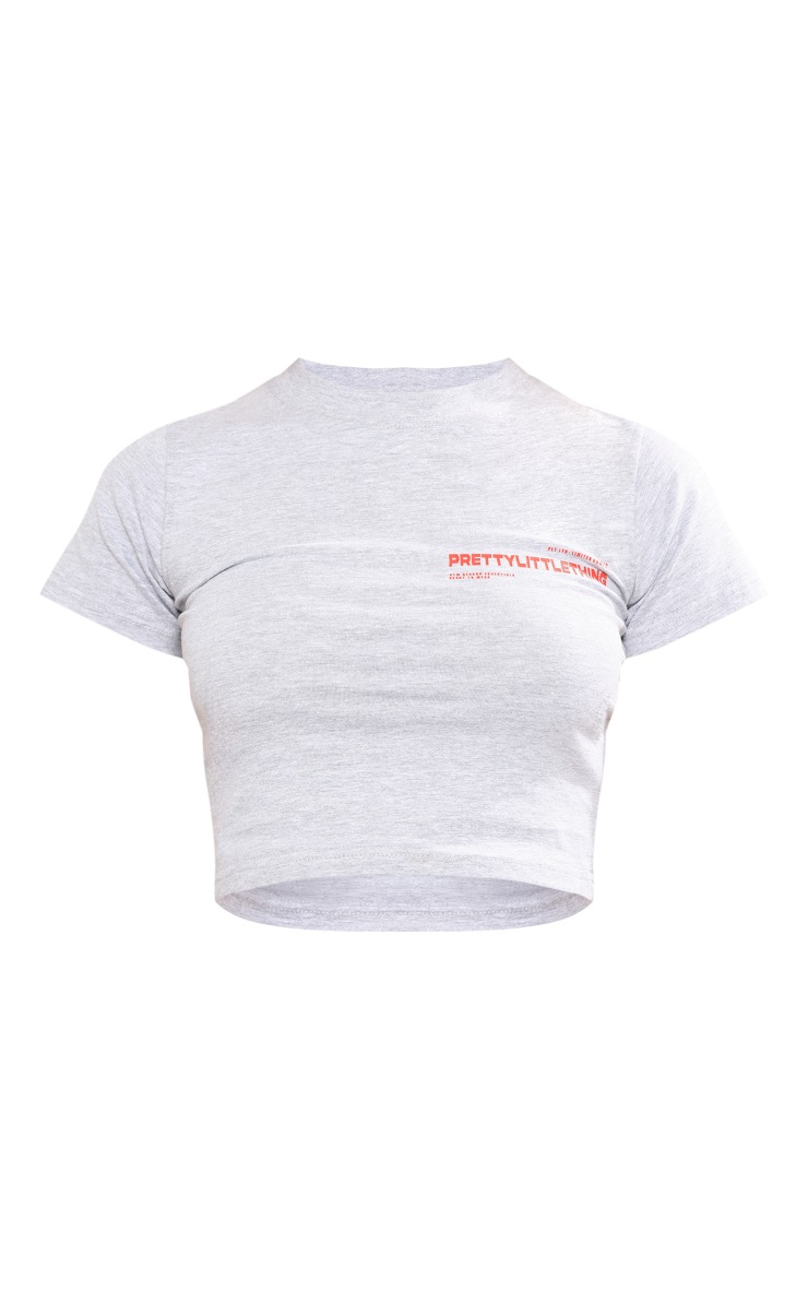 PRETTYLITTLETHING T-shirt court moulant gris cendré imprimé image 5