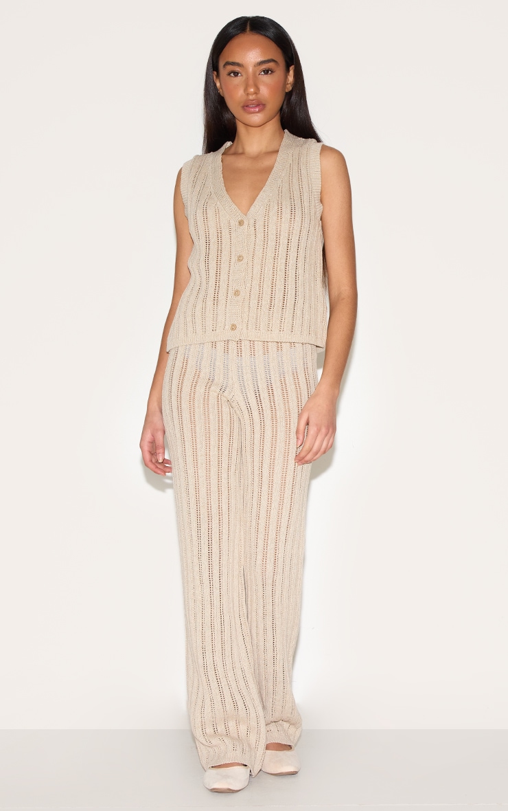 Petite Natural Knitted Sleeveless Vest image 3