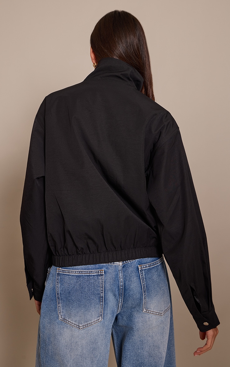 Black High Neck Windbreaker image 2