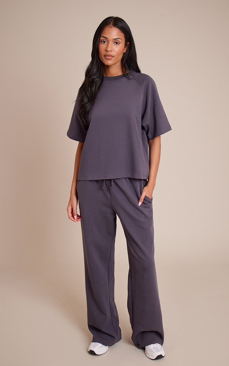 Tall Navy Interlock Cropped Boxy Sweatshirt image 3