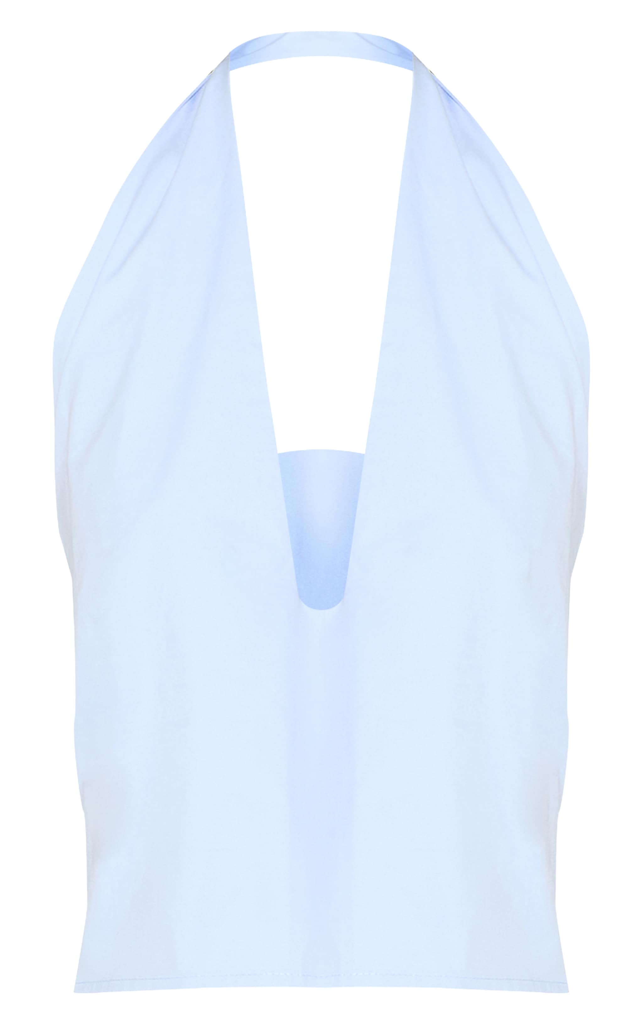 Sky Blue Cotton Halteneck Longline Cami Top image 5