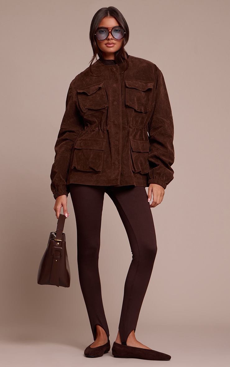 Legging doux chocolat à brides sous les pieds image 1