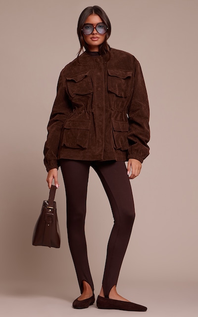 Legging doux chocolat à brides sous les pieds