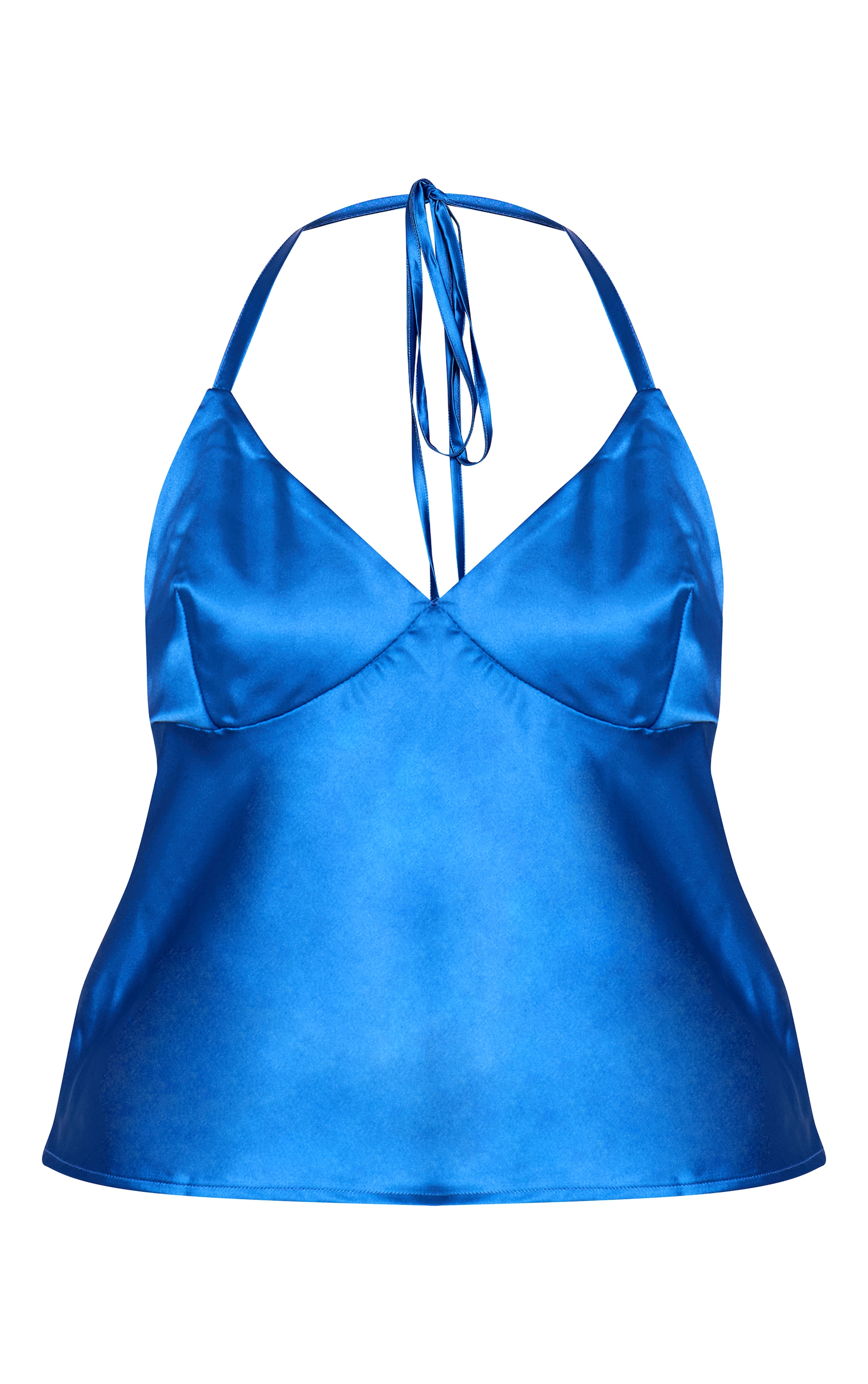 Cobalt Satin Halter Neck Top image 5