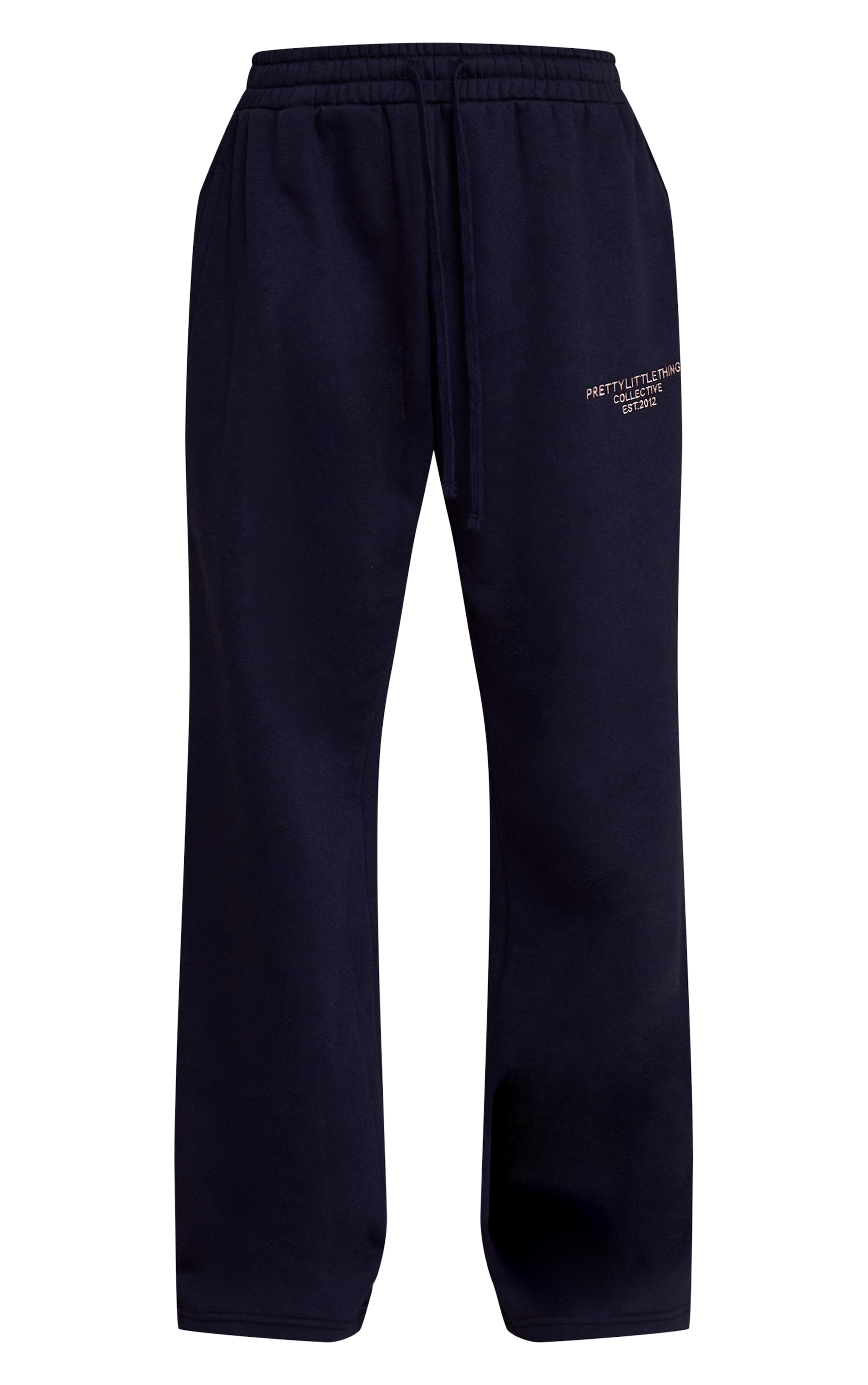 PRETTYLITTLETHING Navy Print Wide Leg Joggers image 5