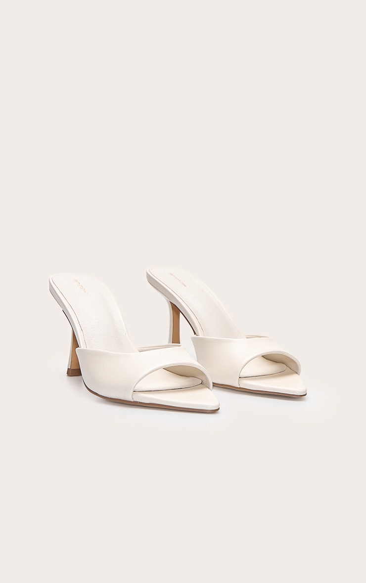 Cream Point Toe Heeled Mules image 3
