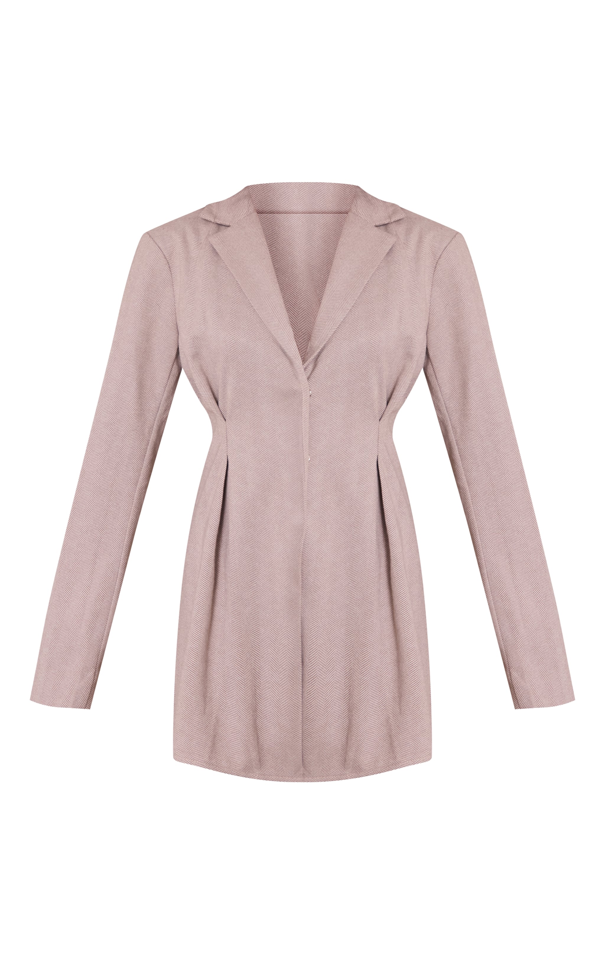 Taupe Wool Look Tailored Blazer Dress image 5