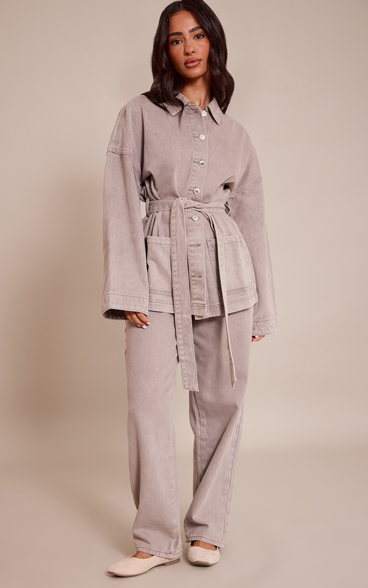 Petite Mushroom Wide Leg Jeans image 1