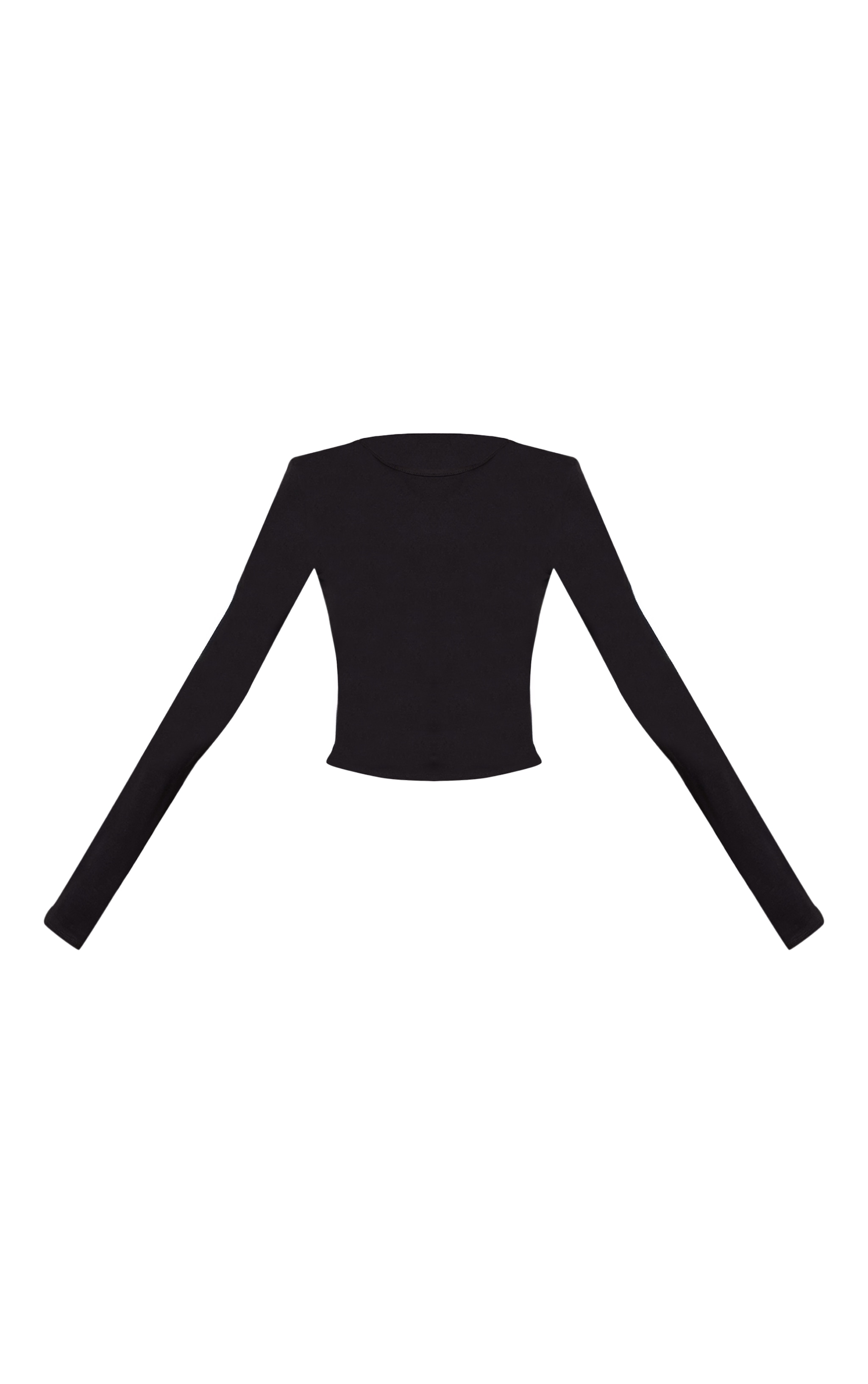 Tall Black Crew Neck Cotton Long Sleeve Top image 5