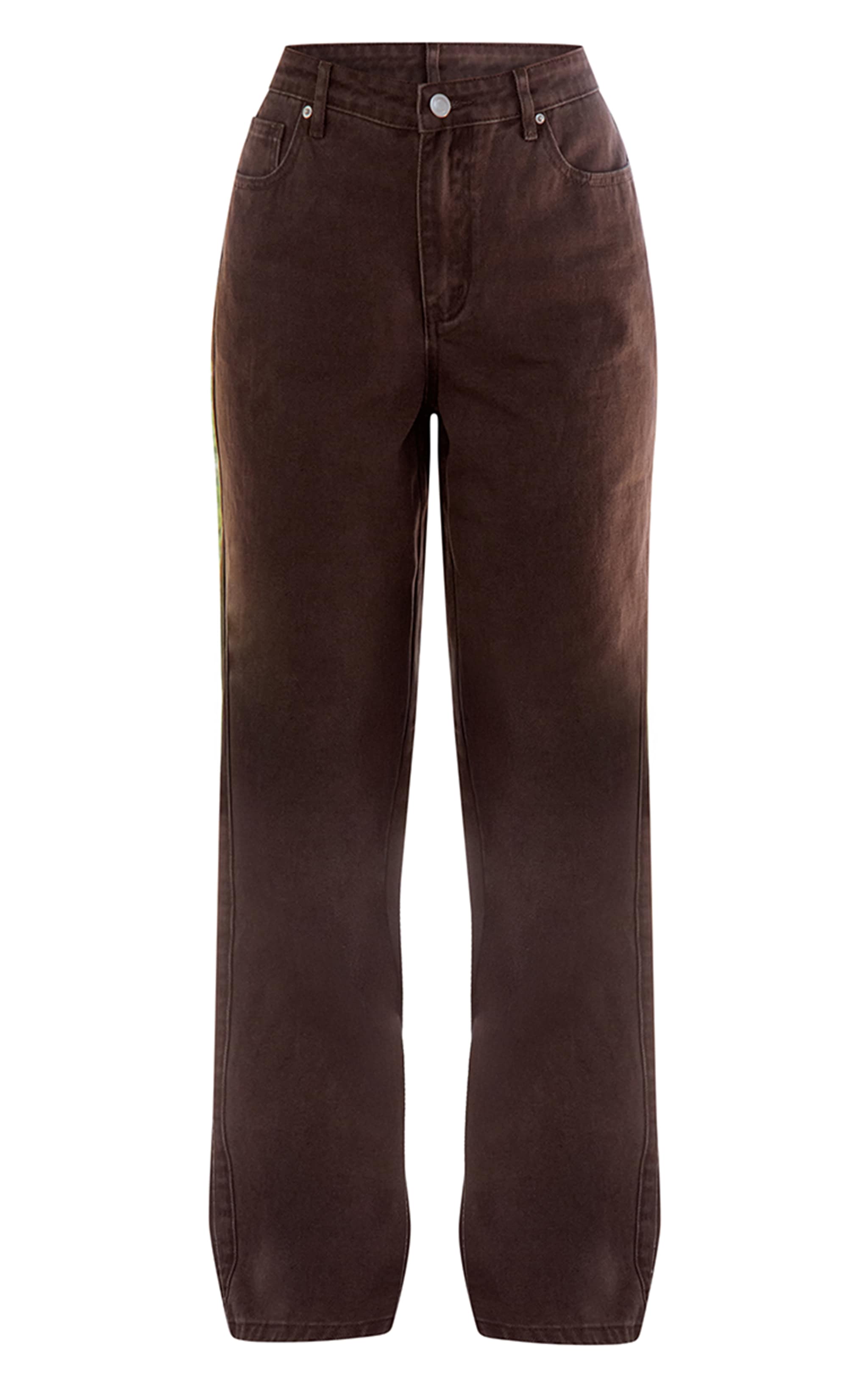 Dark Chocolate High Waisted Denim Straight Leg Jeans image 6