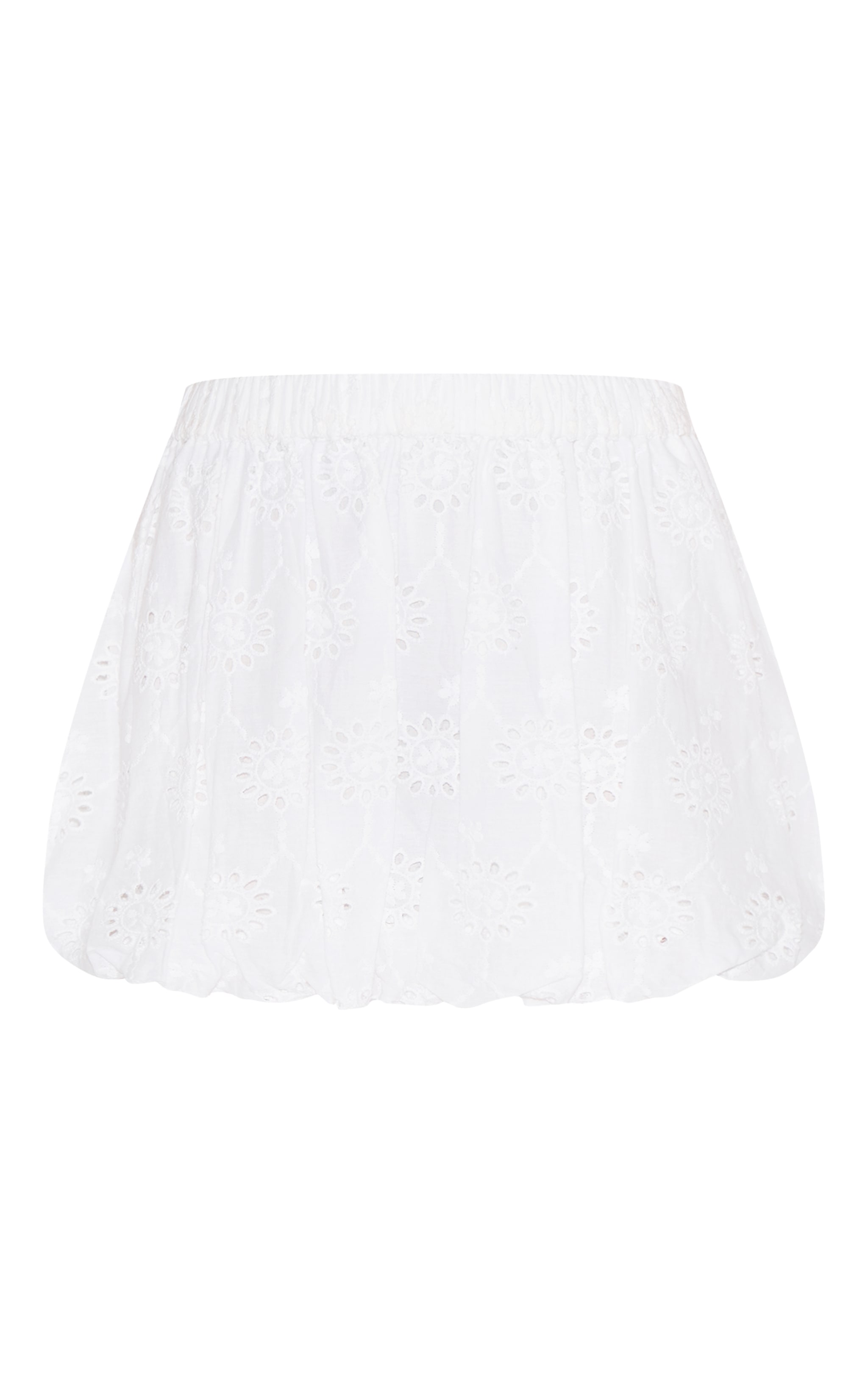 Petite White Broderie Puffball Mini Skirt image 6