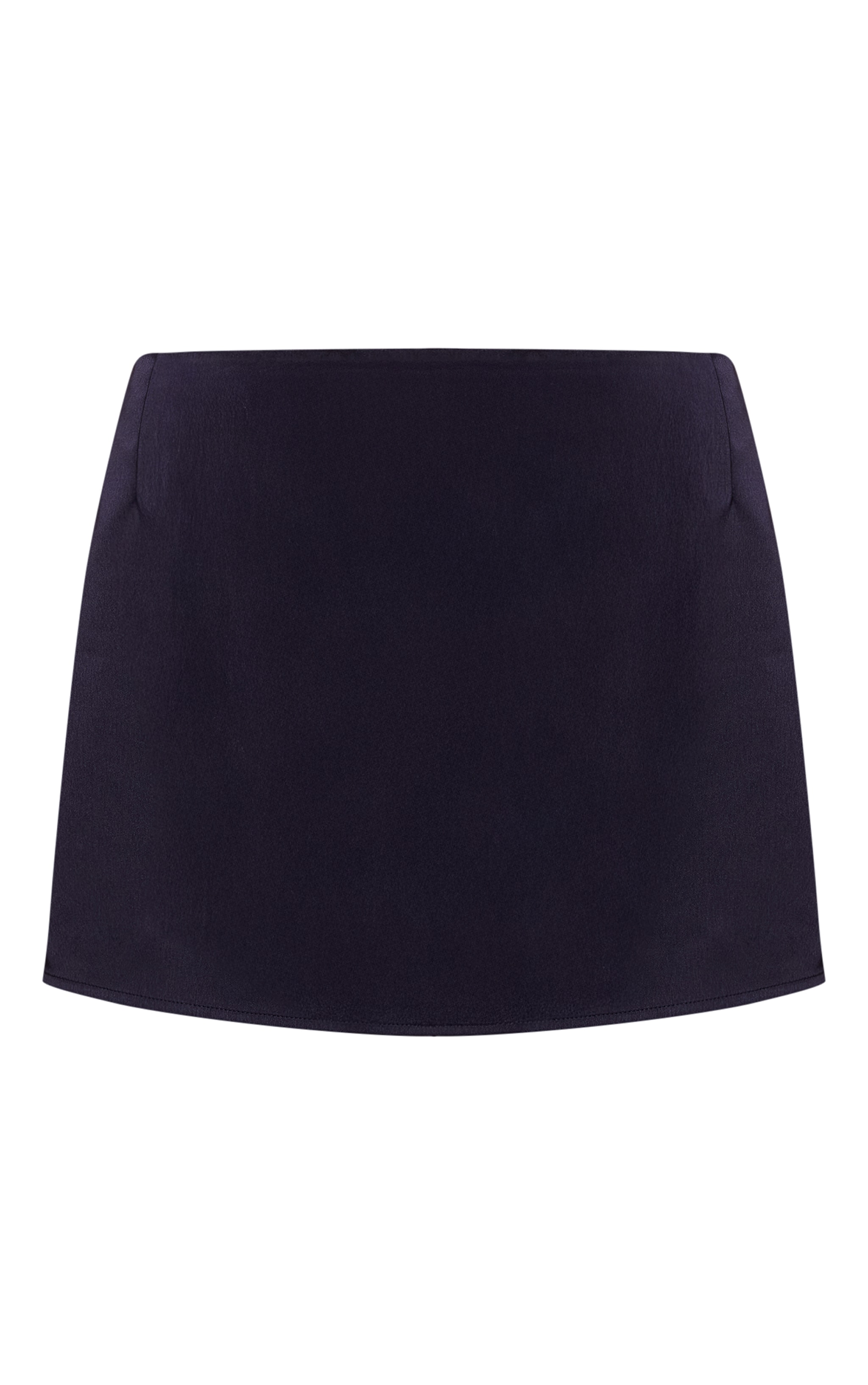 Navy Satin Mid Rise Micro Mini Skirt image 6