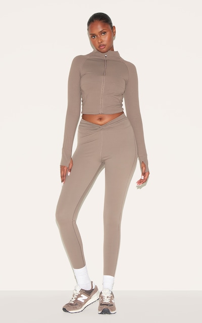 Legging de sport en Sculpt marron noué devant