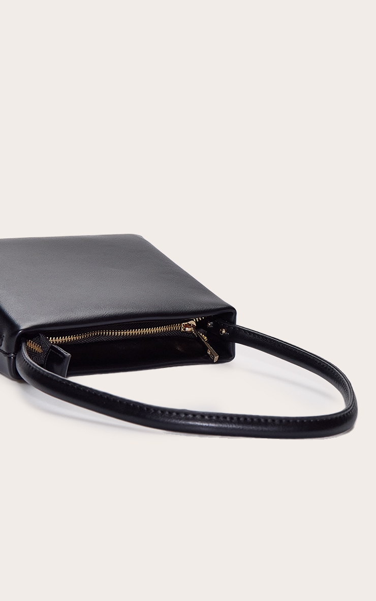 Black Structured Mini Shoulder Bag image 5