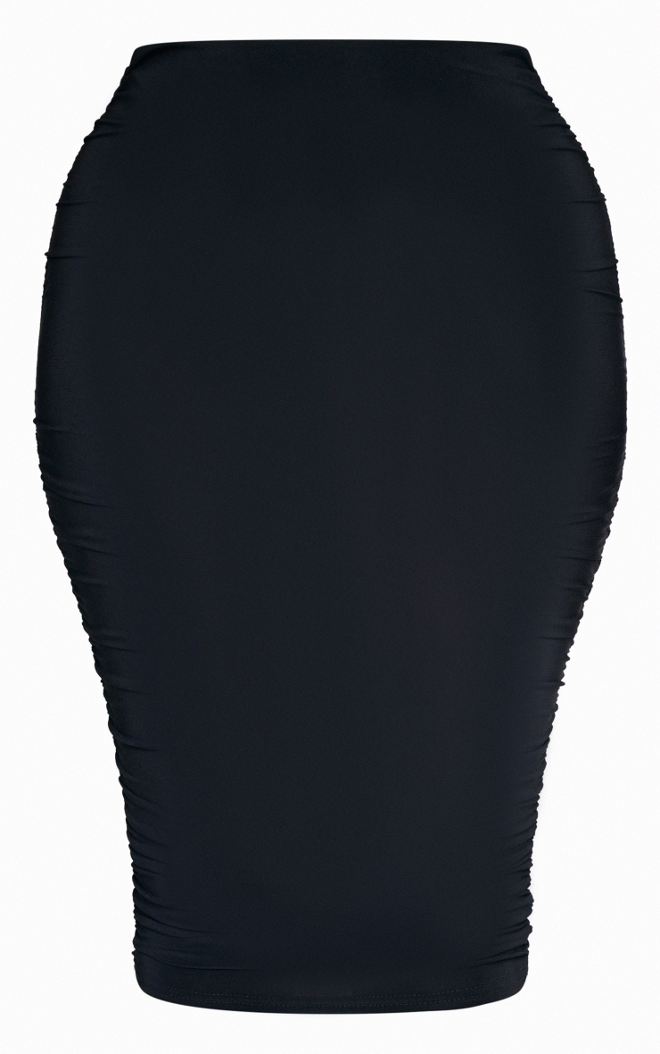 Shape Black Slinky Ruched Side Skirt image 6