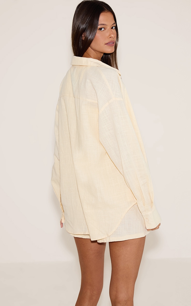  Butter Cream Linen Long Sleeve Shirt image 2
