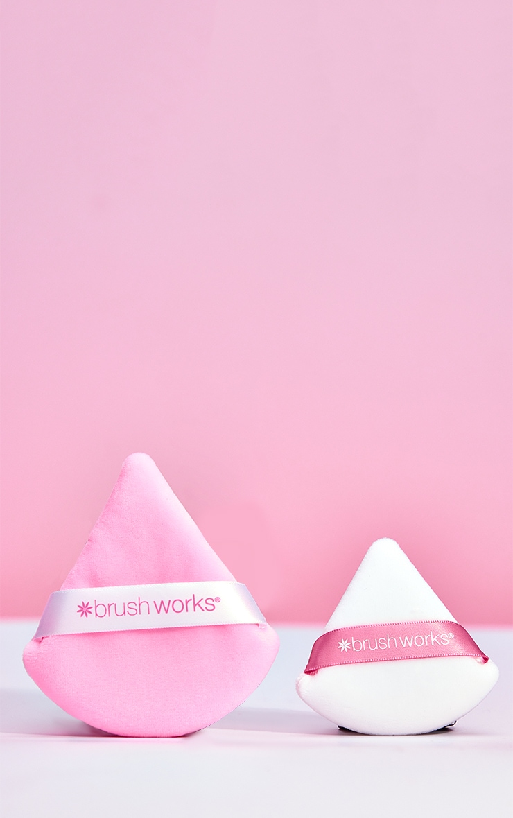 Brushworks Pink Triangular Powder Puff Duo image 2