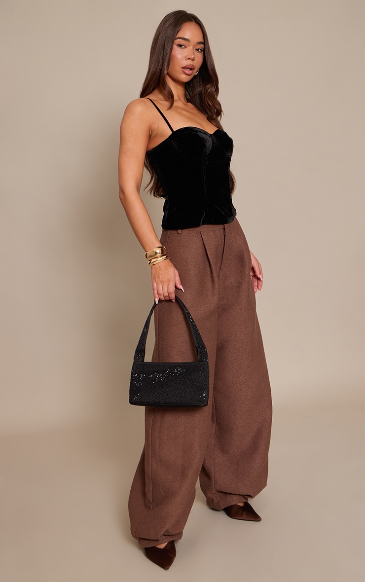 Black Velvet Strappy Corset image 3