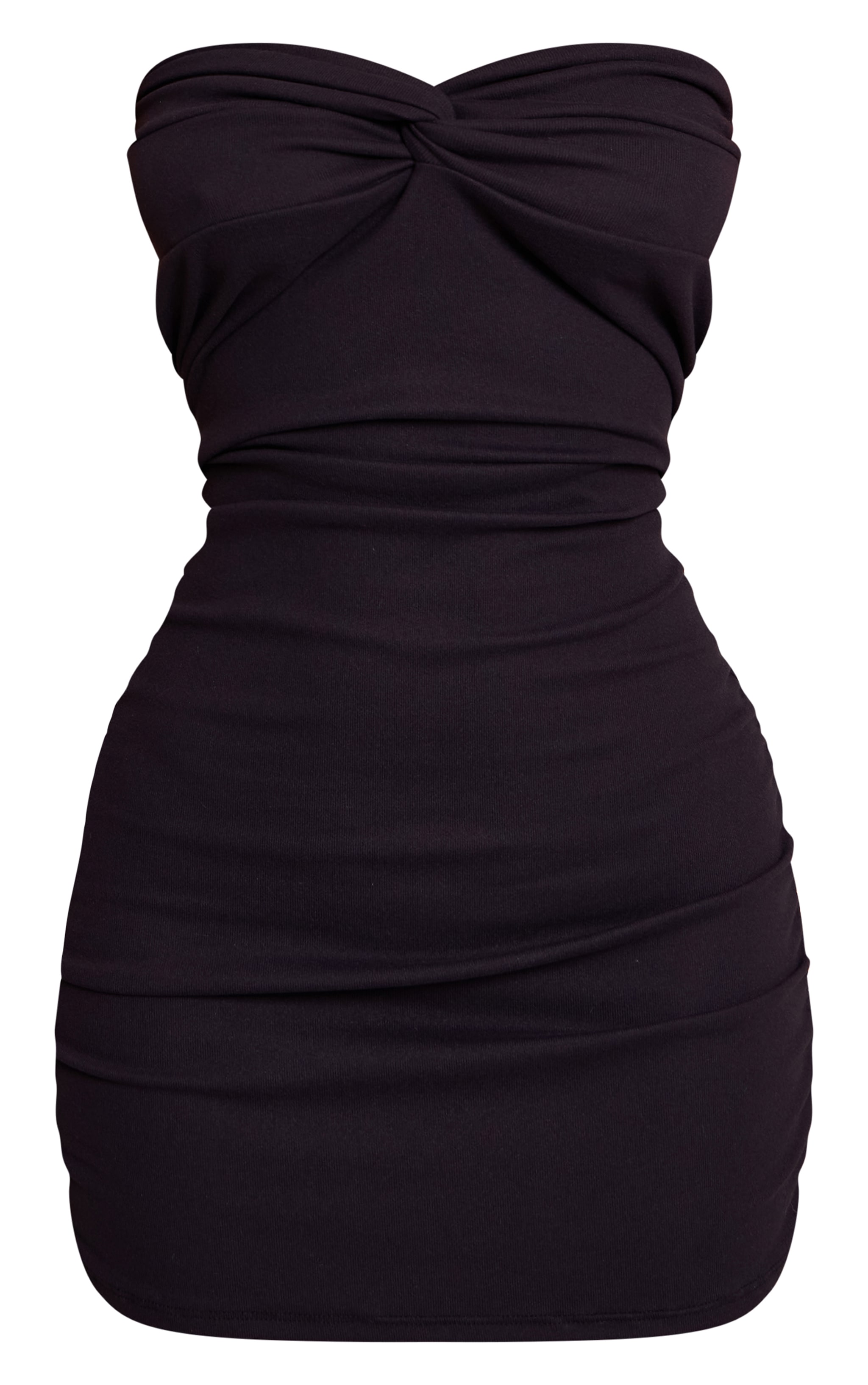 Petite Black Super Soft Bardot Twist Detail Mini Dress image 5