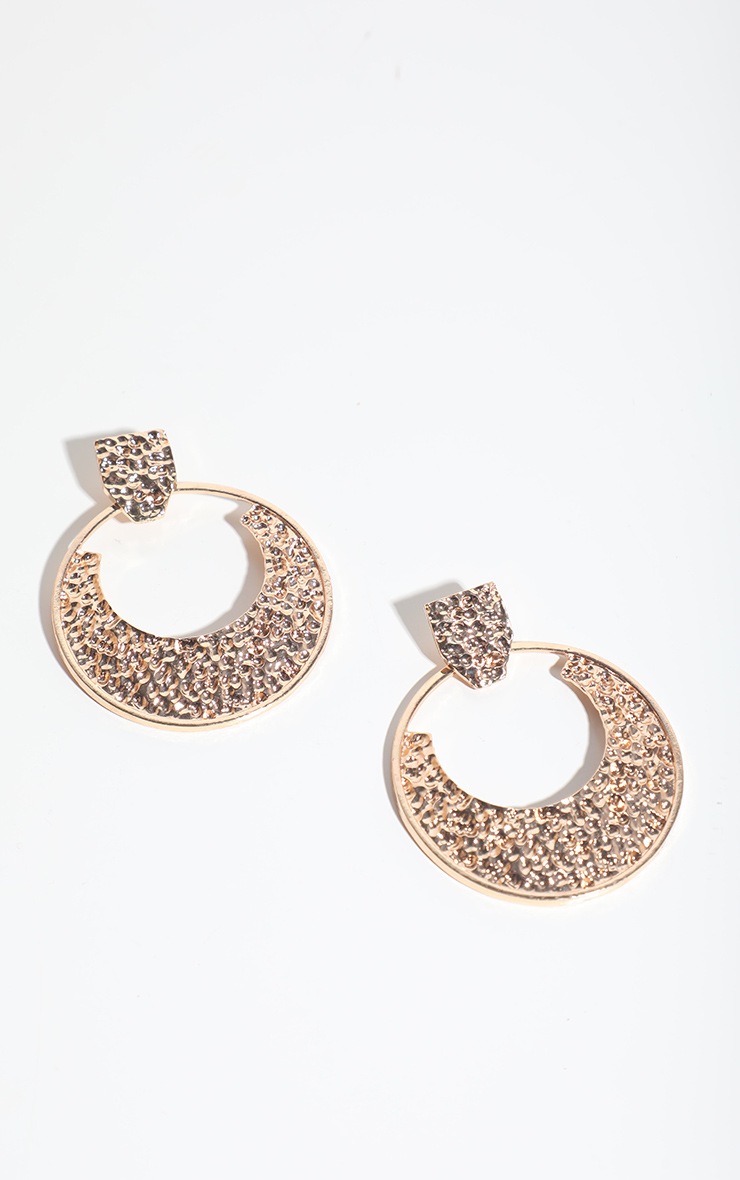 Gold Textured Statement Earrings