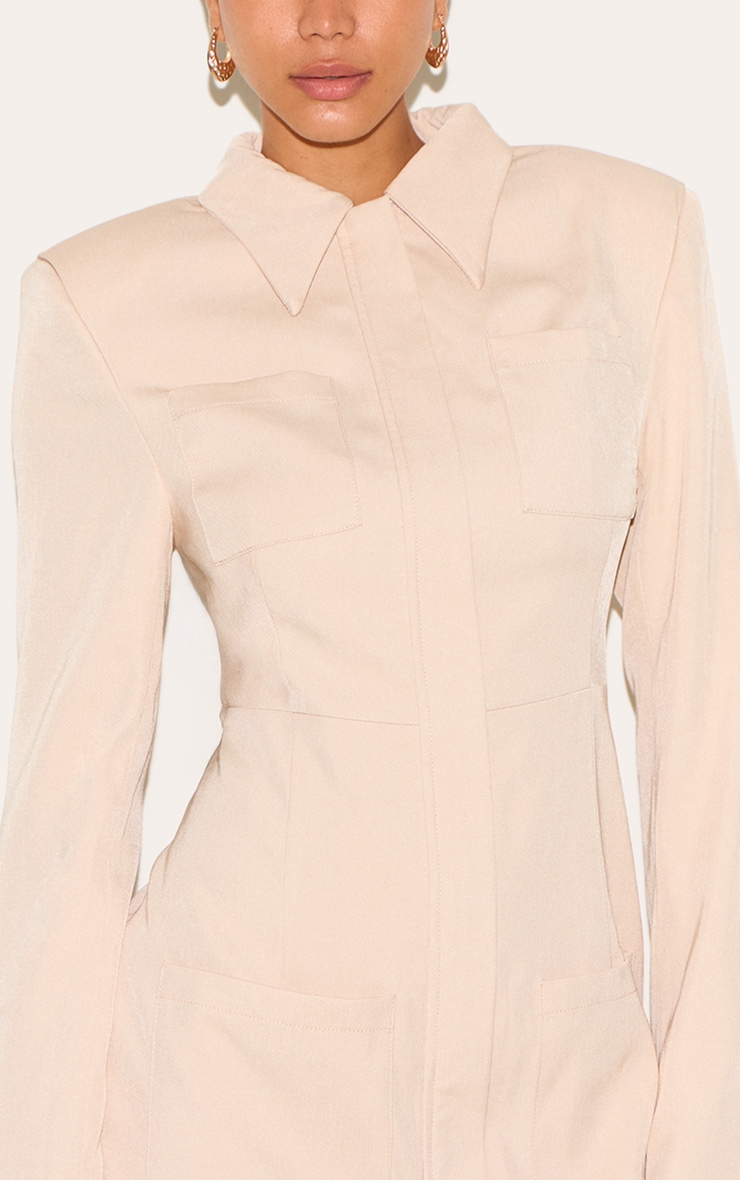 Stone Blazer Pocket Detail Blazer Dress image 4