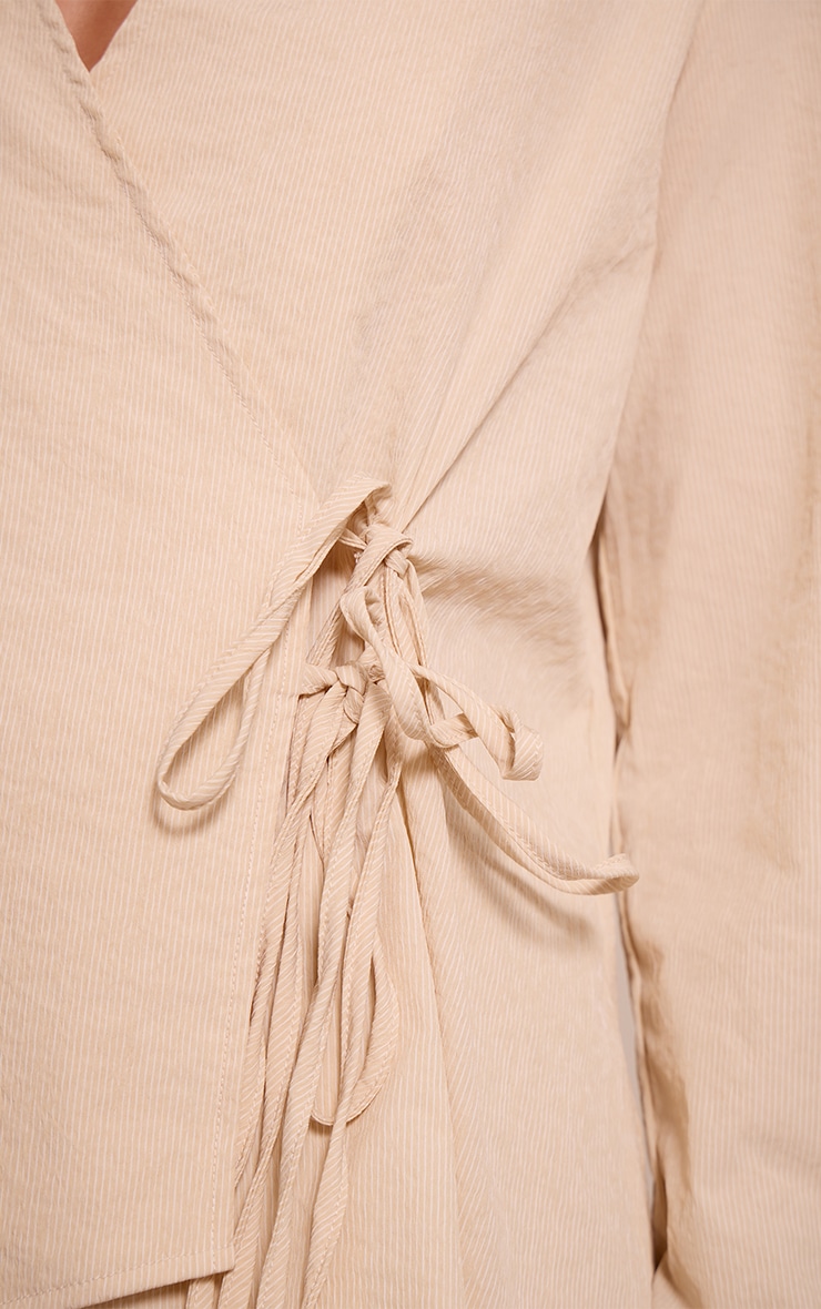 Stone Textured Wrap Tie Shirt image 4
