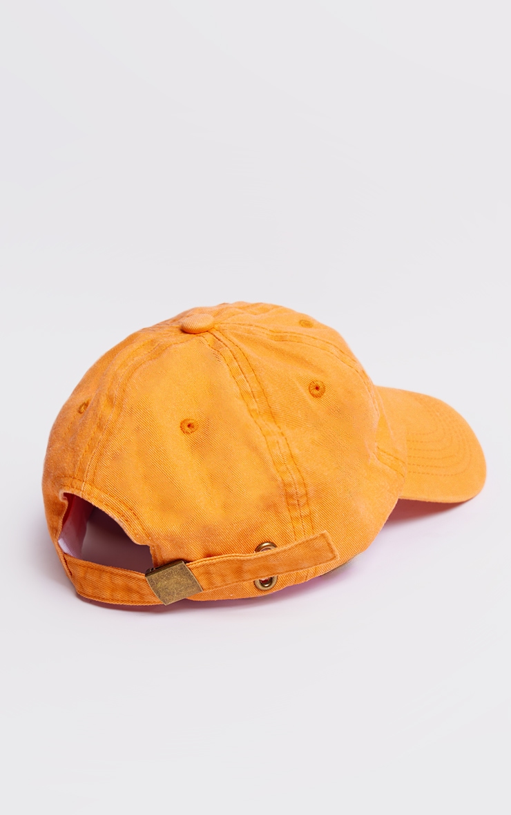 Orange Washed Denim Cap image 3