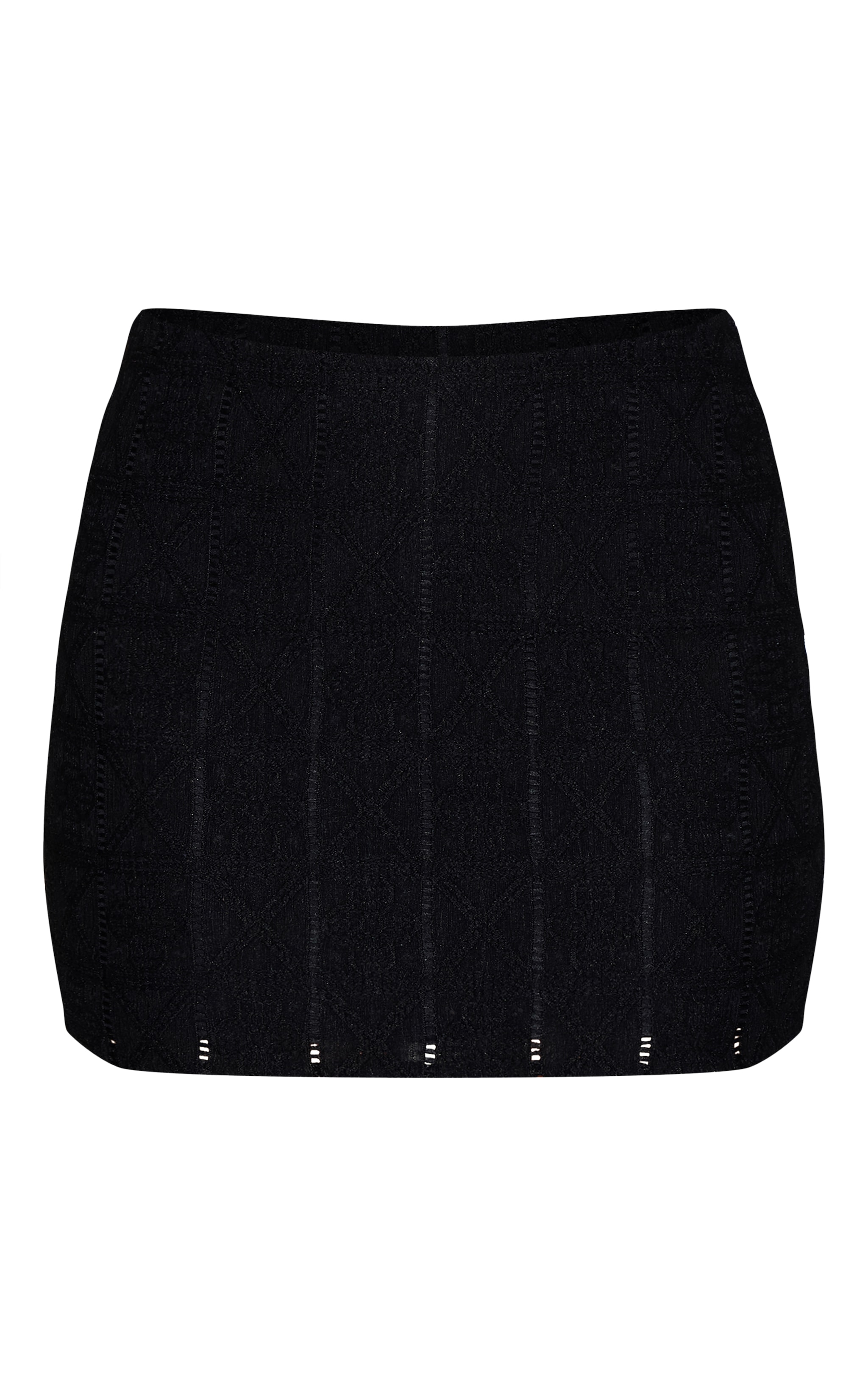 Black Crochet Textured Mini Skirt image 6