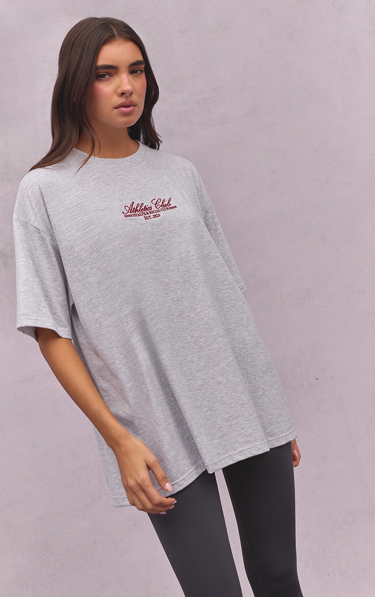 Ash Grey Athletics Club Oversized T-Shirt image 4