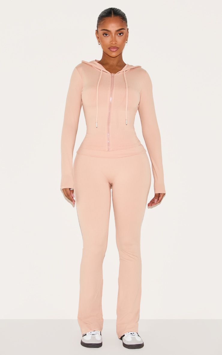 Shape Hoodie sculptant rose pâle à zip image 3