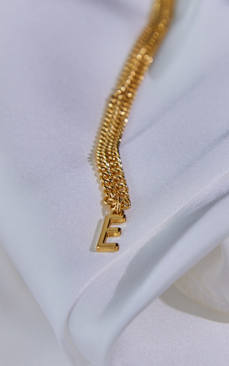 Real Gold Plated E Letter Necklace image 4