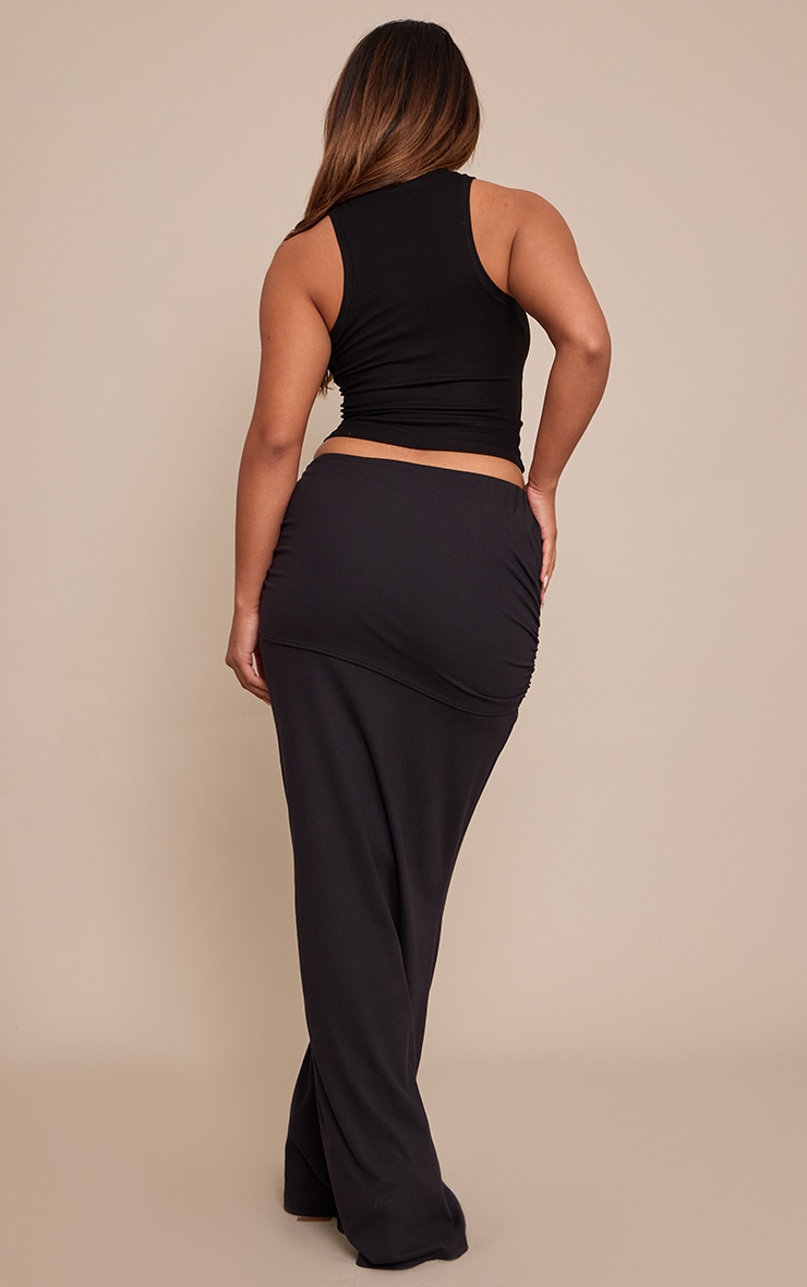 Shape Black Soft Touch Wrap Front Maxi Skirt image 3