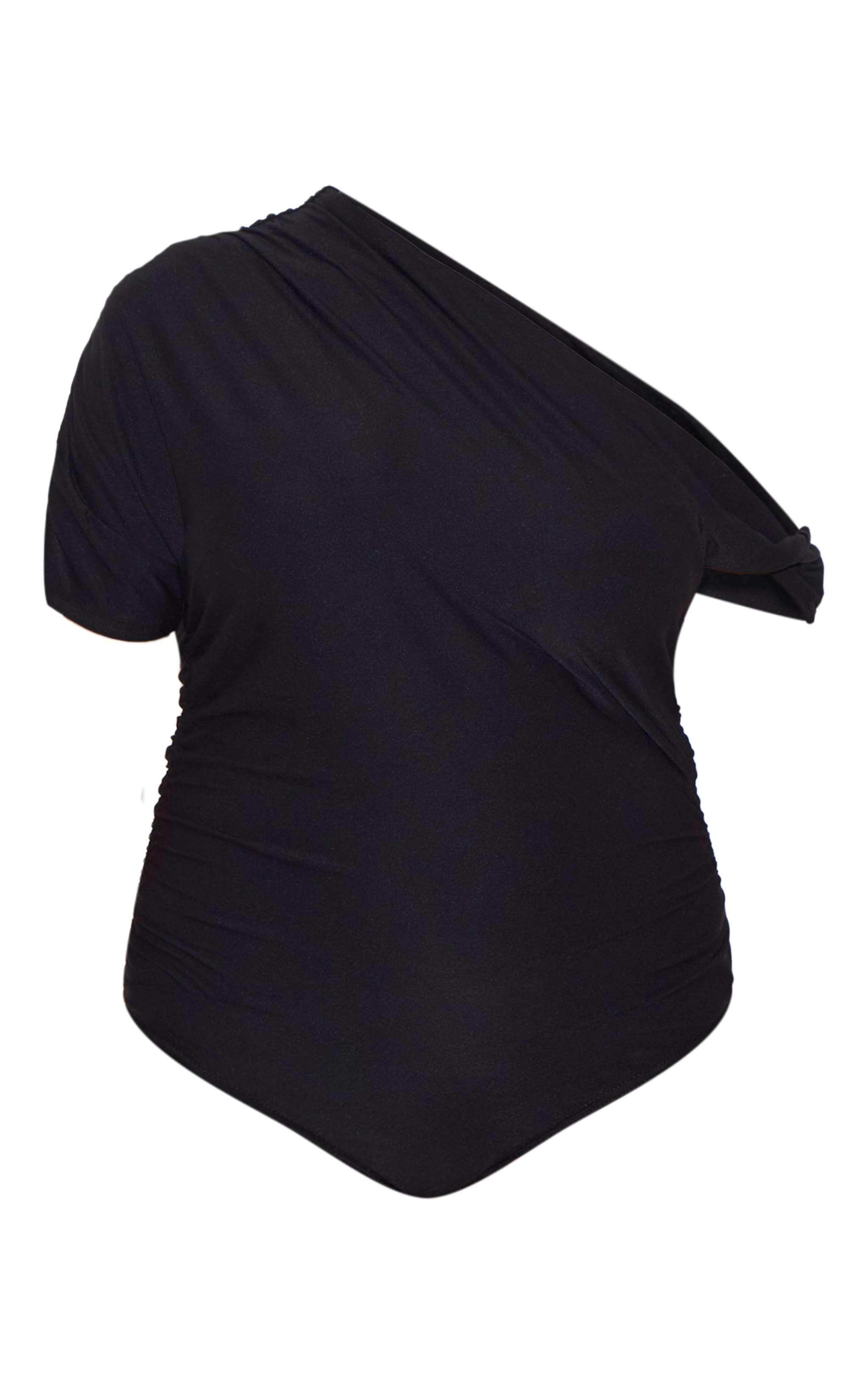 Plus Black Soft Touch Twist Detail Bodysuit image 5