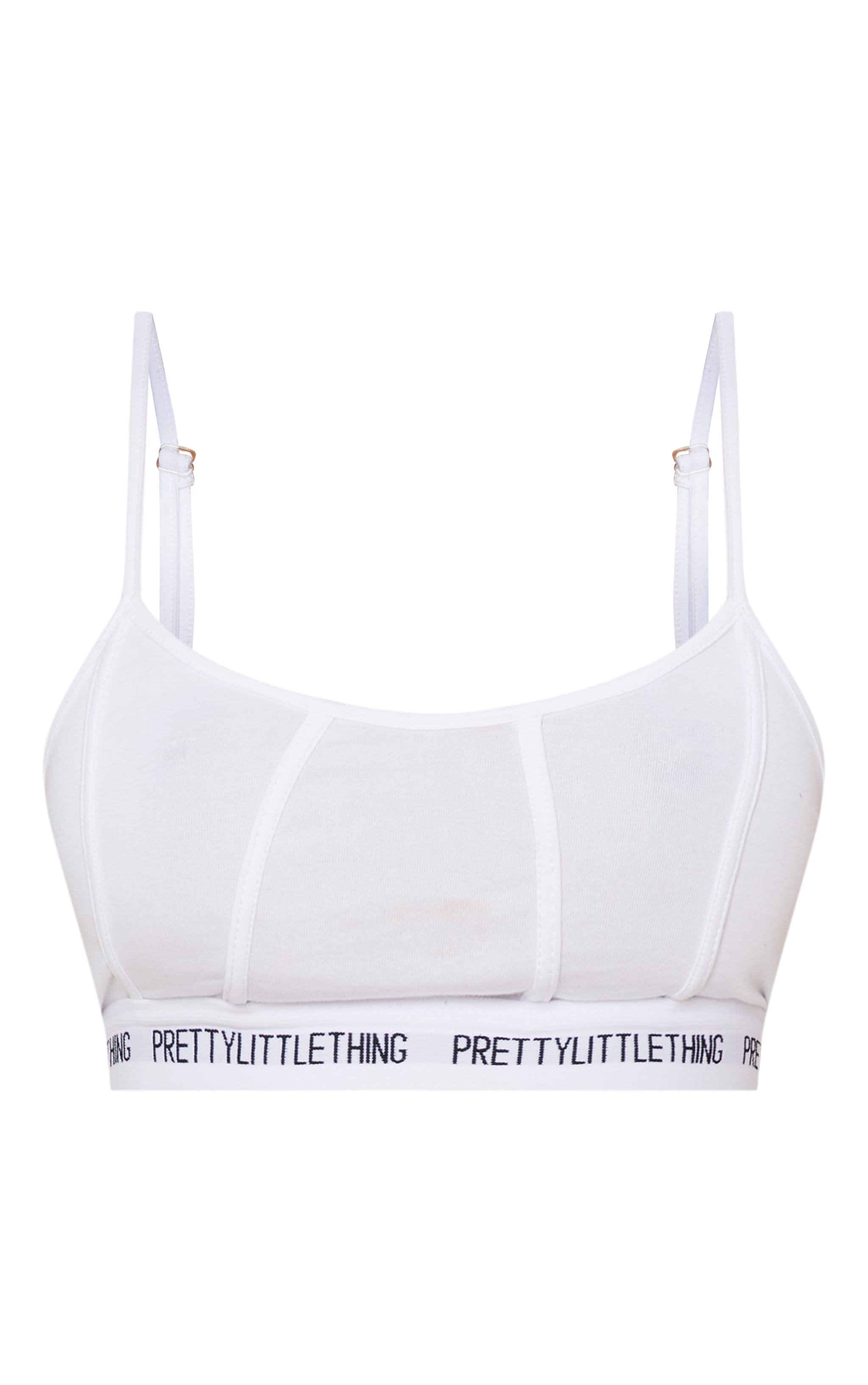 pretty little thing white binding detail bra brands