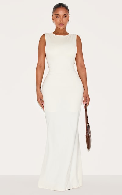 Shape Robe longue en Sculpt blanc à doublure gainant intégrée et col bateau