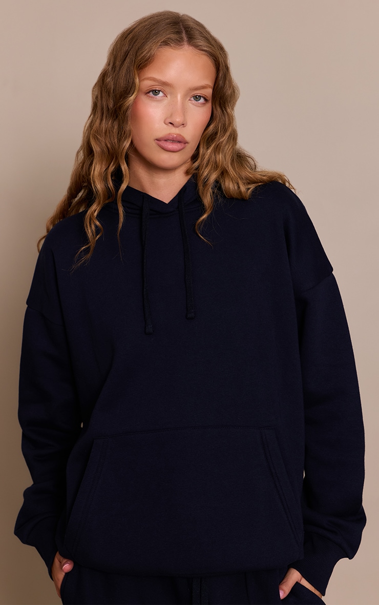 Navy PLT Studio Print Oversized Hoodie image 1