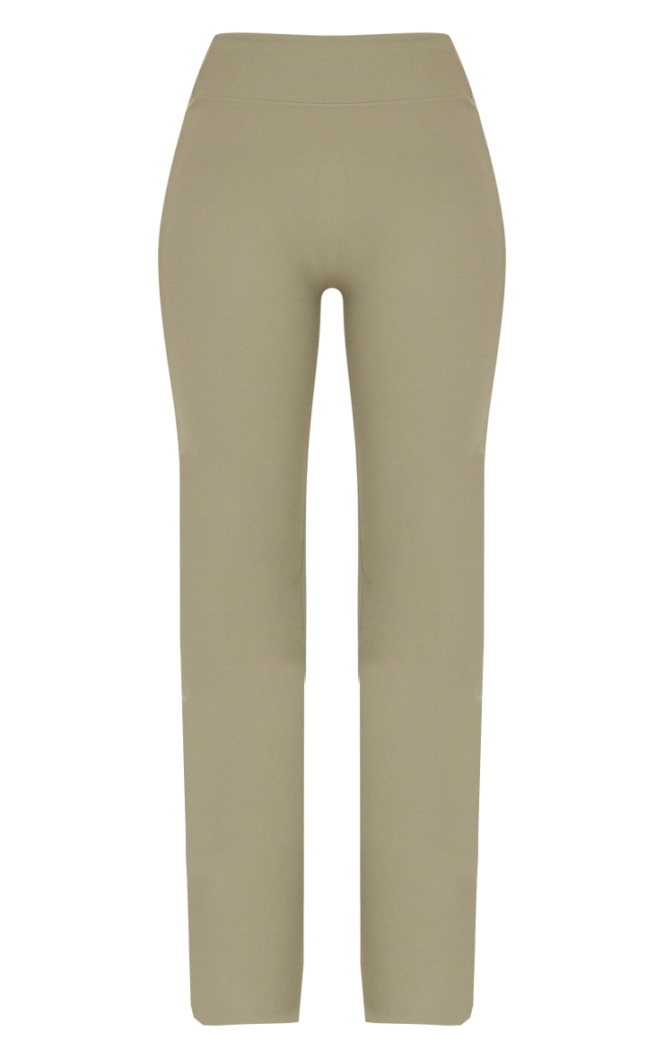 Tall Dark Olive Contour Sculpt Flared Trousers image 5