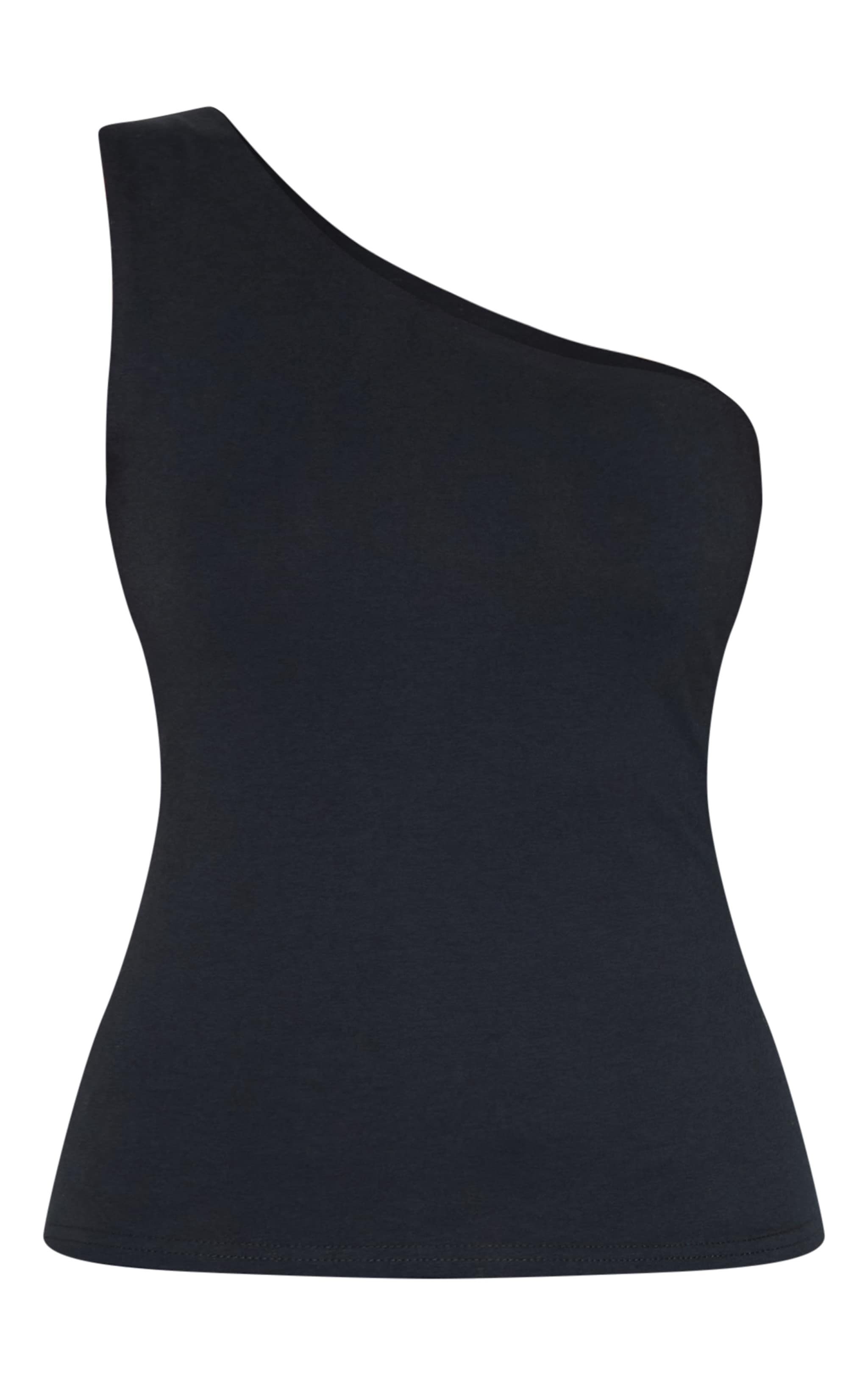 Black Sleeveless One Shoulder Top image 5