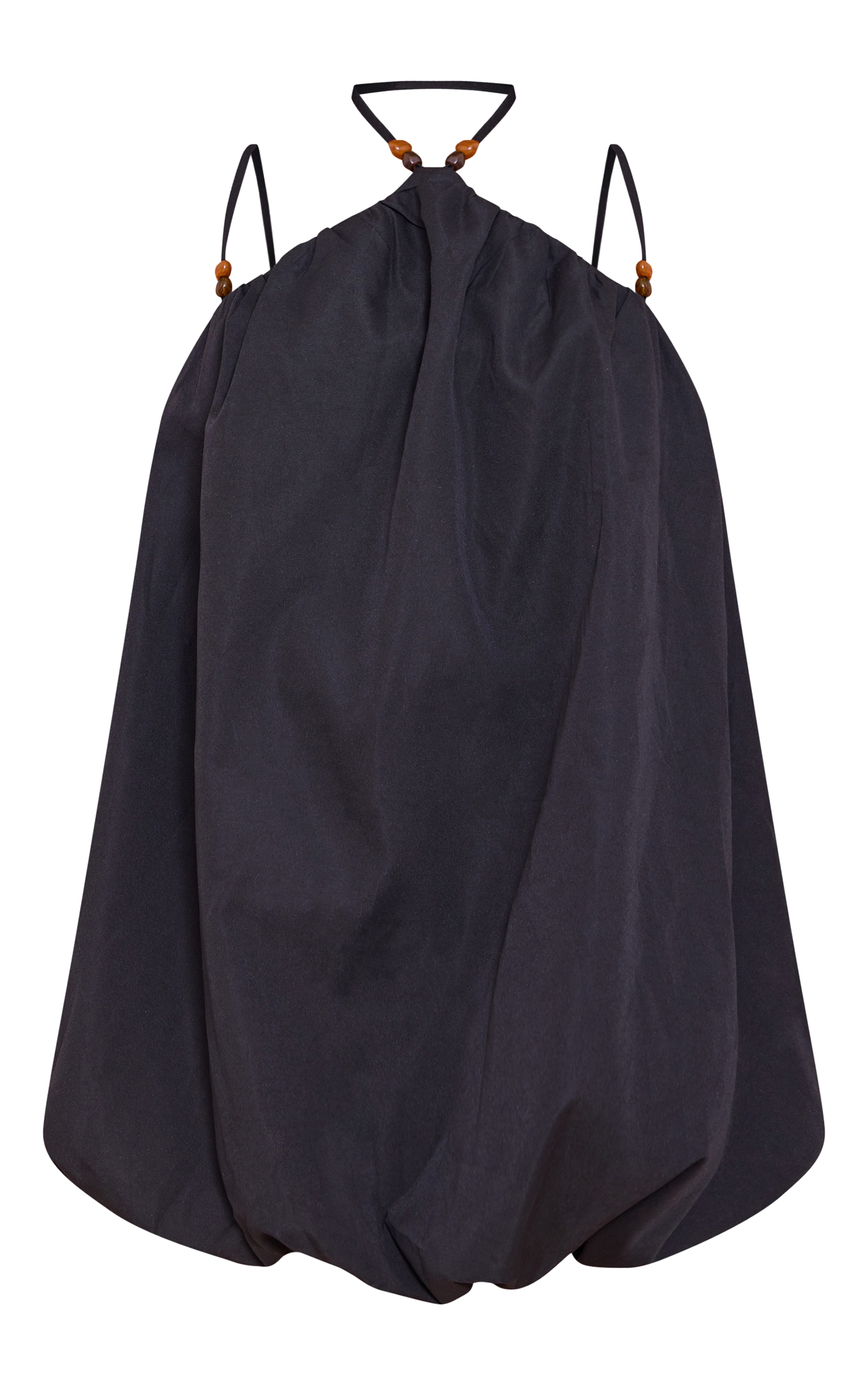 Black Halterneck Bead Detail Puffball Dress image 5