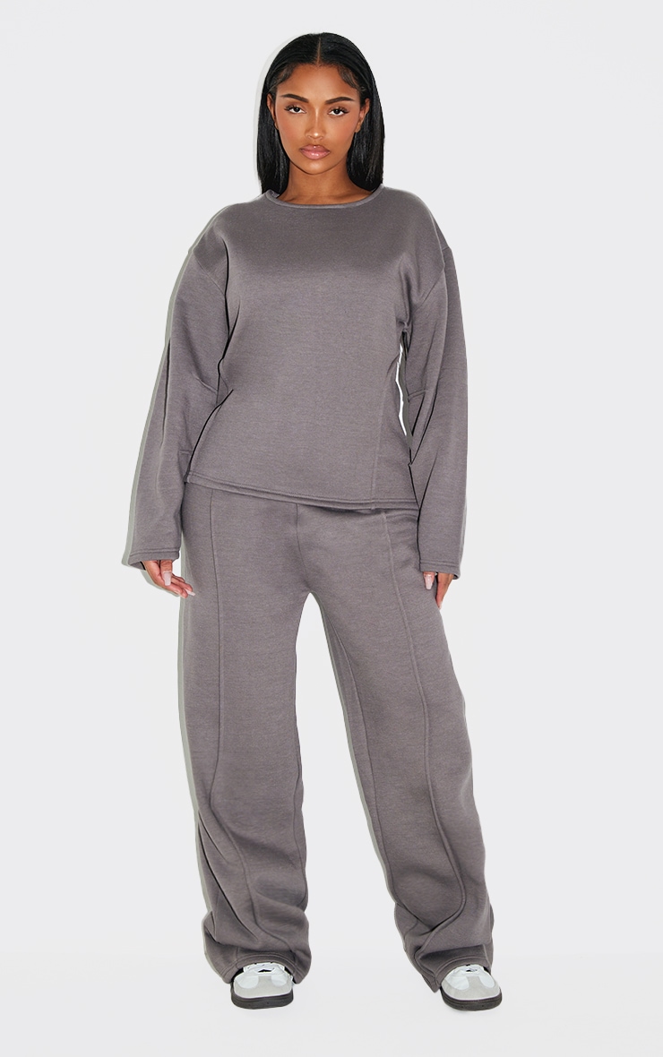 Shape Dove Grey Cinched Waist Cocoon Sleeve Sweatshirt image 3