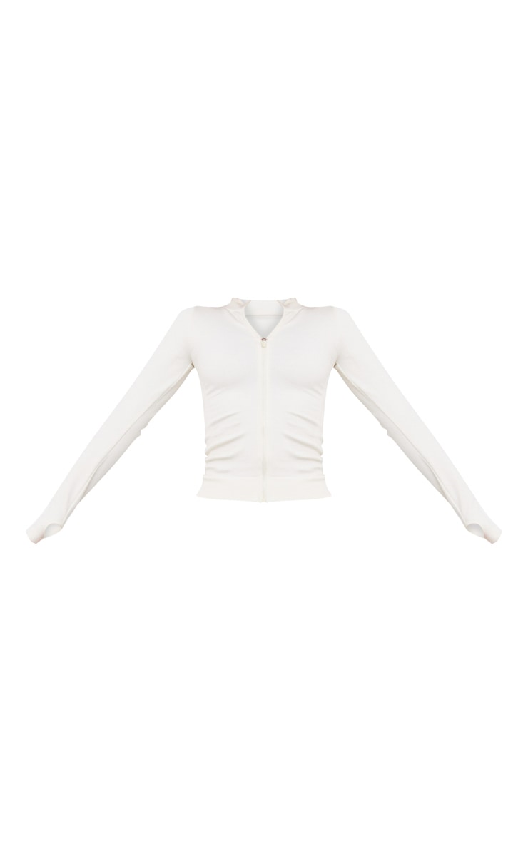 Veste de sport blanc cassé sans coutures image 5